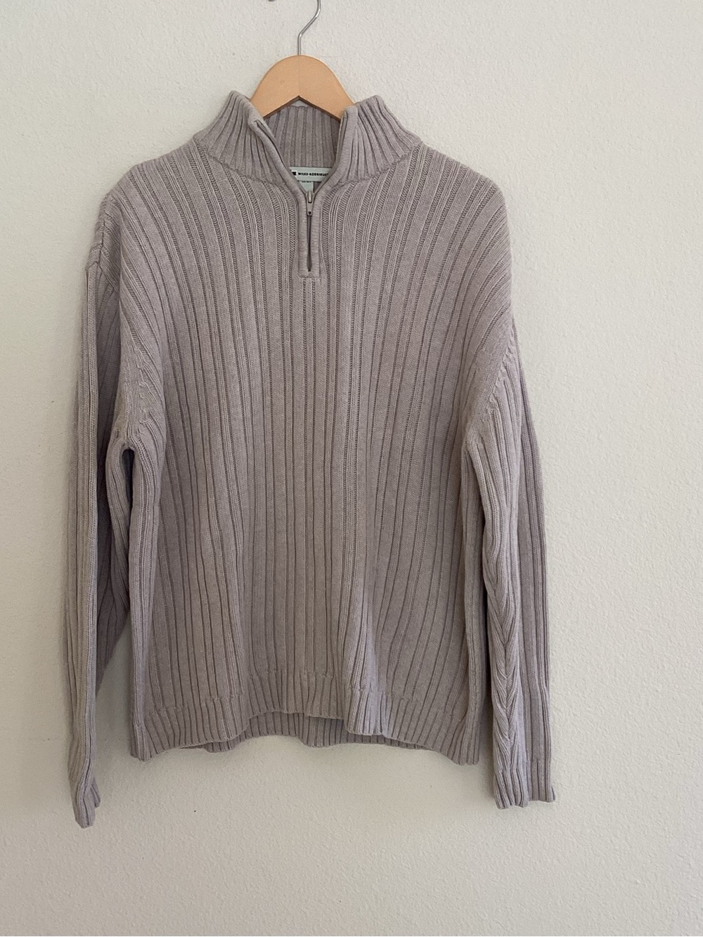 Men's Half-Zip Ribbed Sweater - Taupe